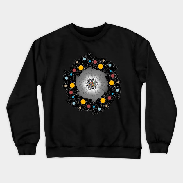 Space Flower Crewneck Sweatshirt by Pheos